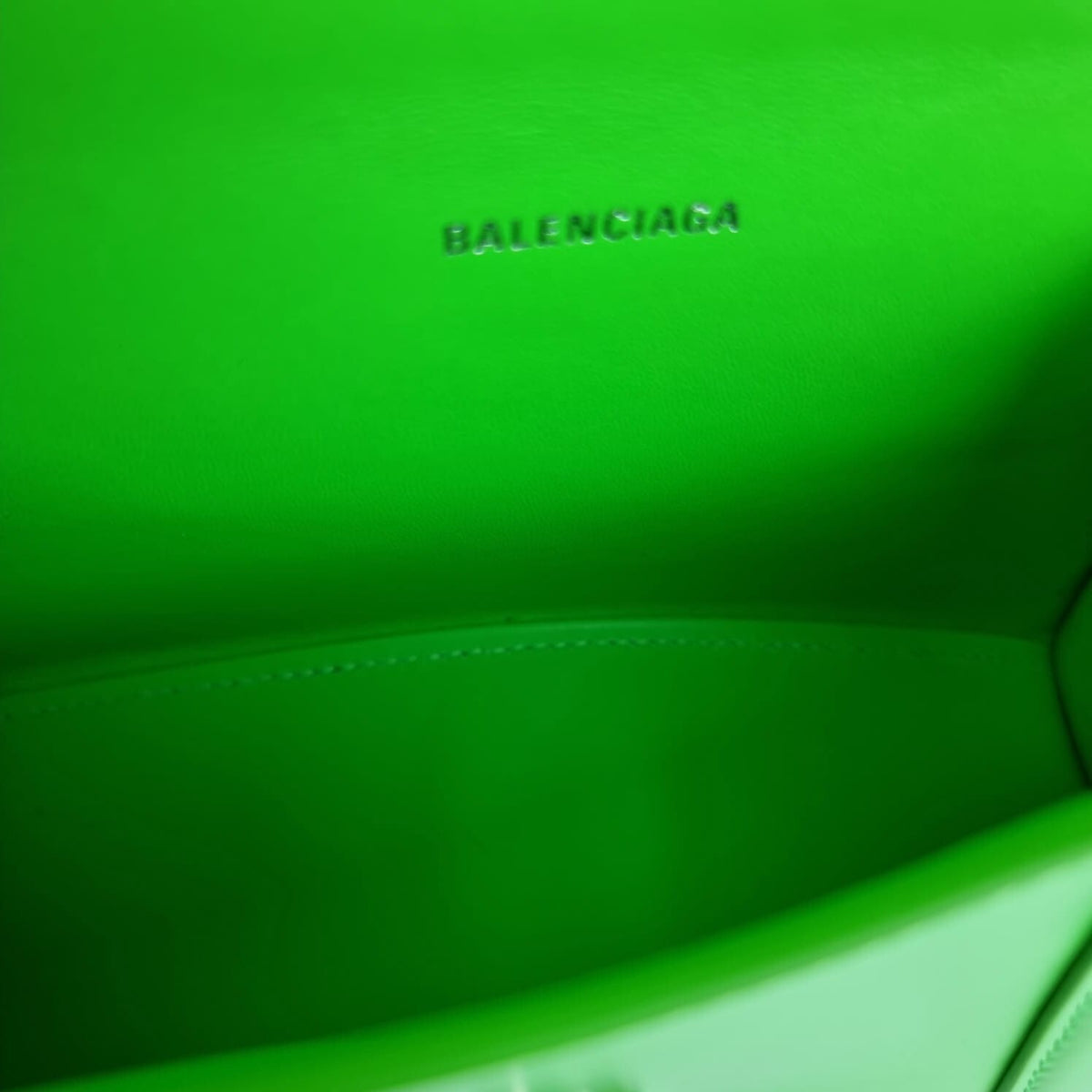 BALENCIAGA XS Hourglass Green Leather Bag New
