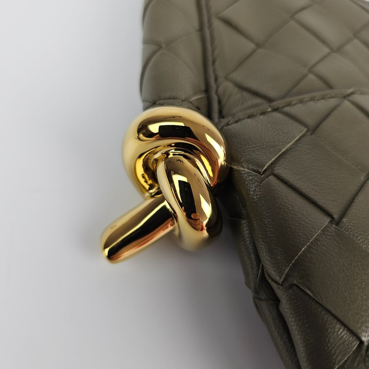 BOTTEGA VENETA Solstice Baby $2300 Cypress Leather Shoulder Bag New