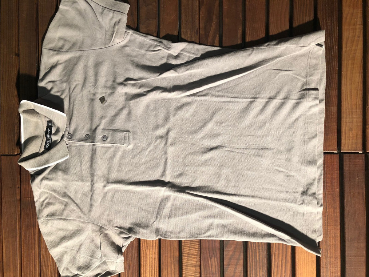 DOLCE&GABBANA Grey Polo Shirt Size S (46)