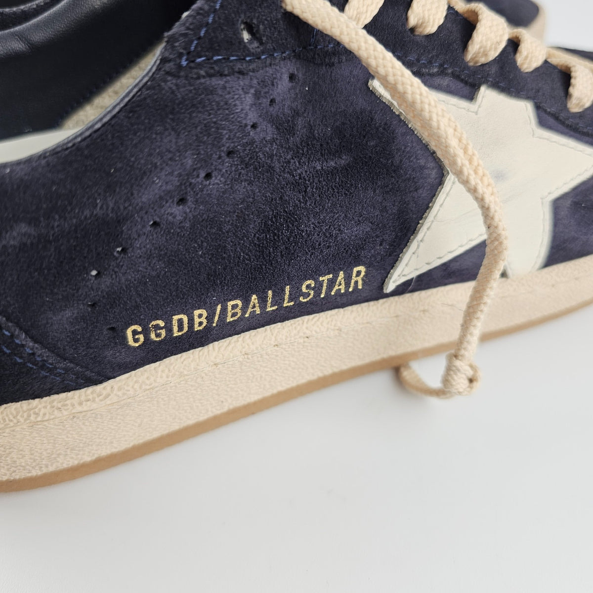 GOLDEN GOOSE Men's Ball Star Navy/White Suede Sneakers New