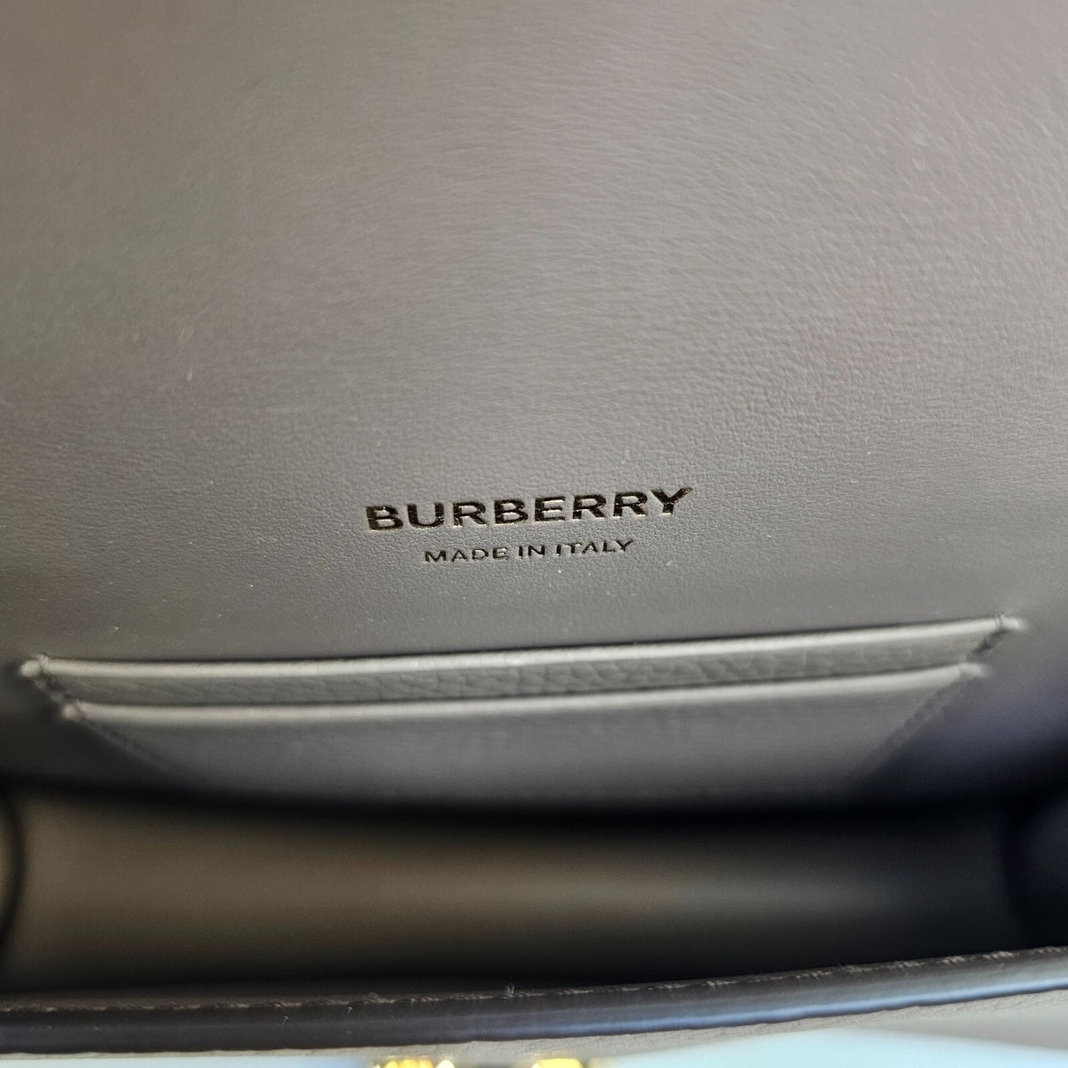 BURBERRY Mini Grainy TB Light Saddle Brown Leather Shoulder Bag New