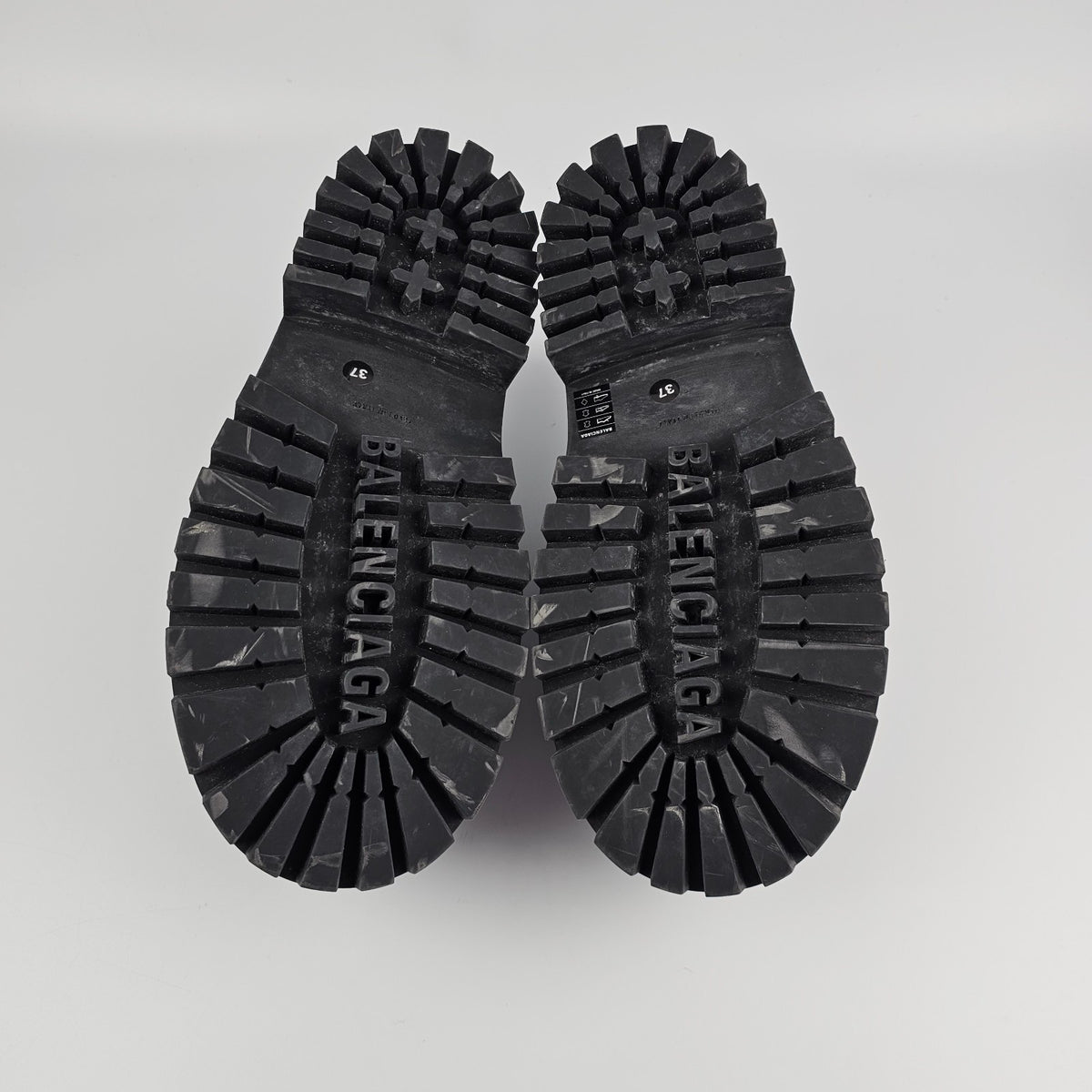 BALENCIAGA Strike Platform With Charms $1450 Black Derby Shoes New & Authentic