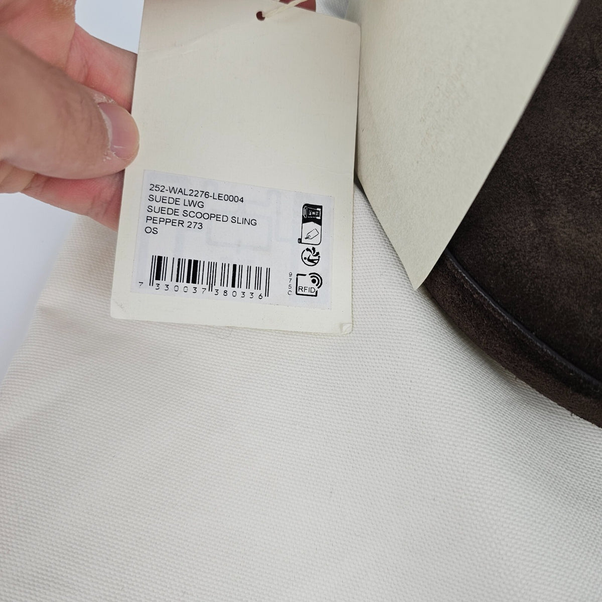 TOTEME Scooped Sling $890 Pepper Suede Shoulder Bag