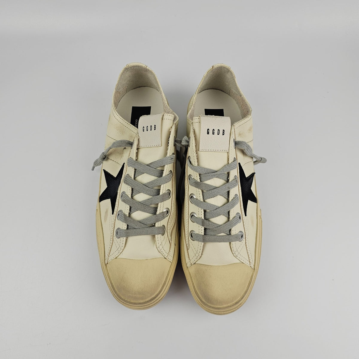 GOLDEN GOOSE V Star 2 Men's Beige/Black Sneakers New