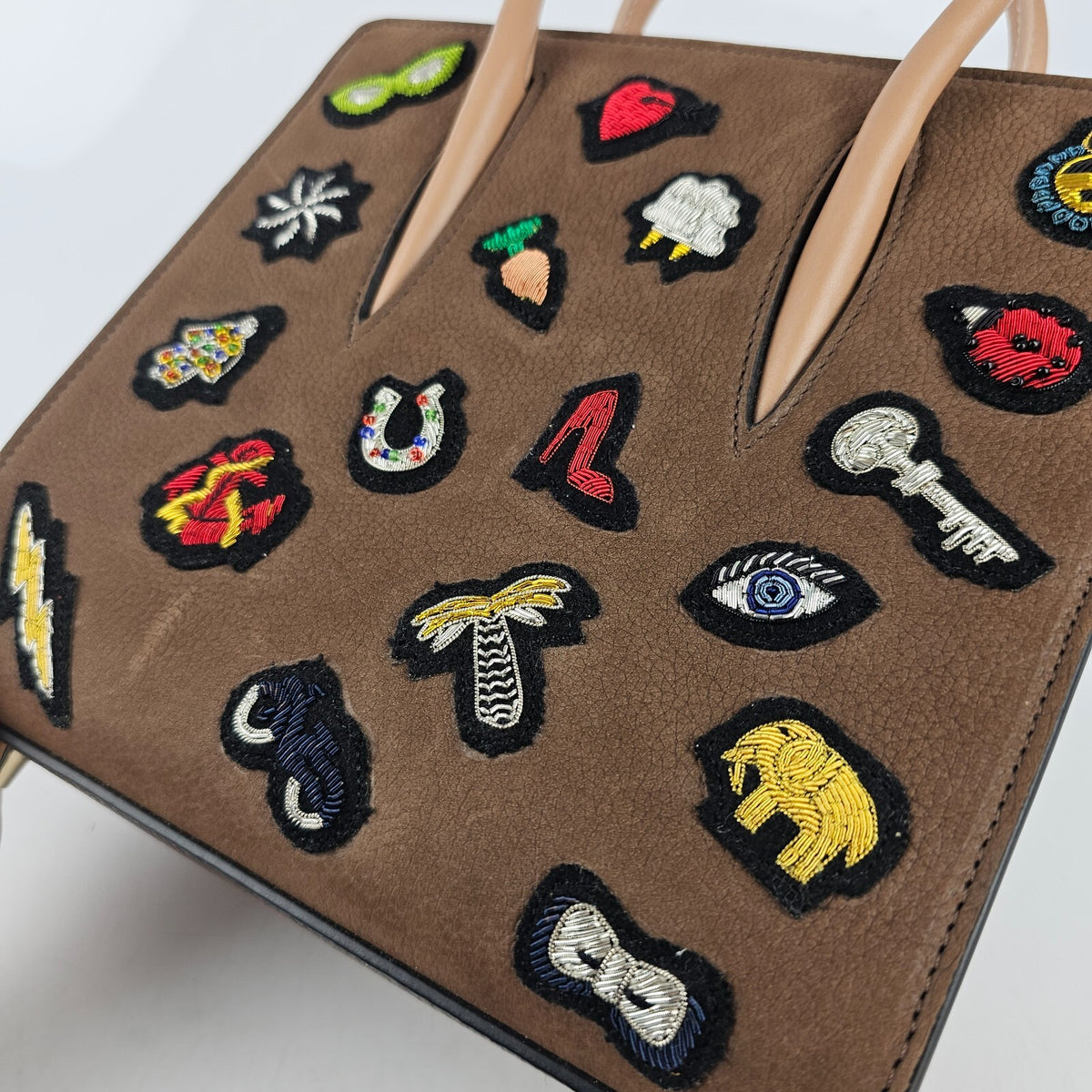 CHRISTIAN LOUBOUTIN Paloma Brown Bag New