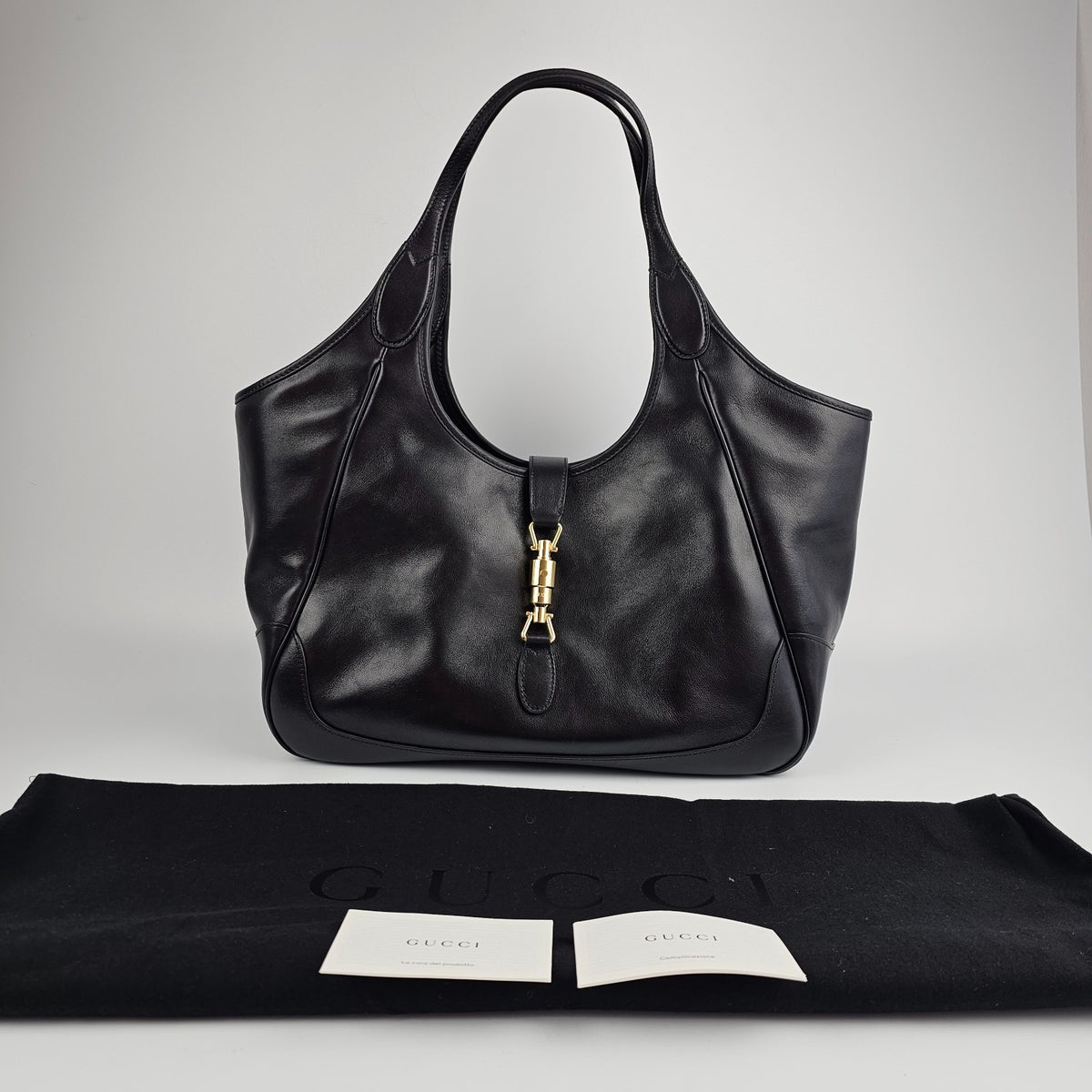 GUCCI $3600 Mercato Medium Black Tote Bag New & Authentic