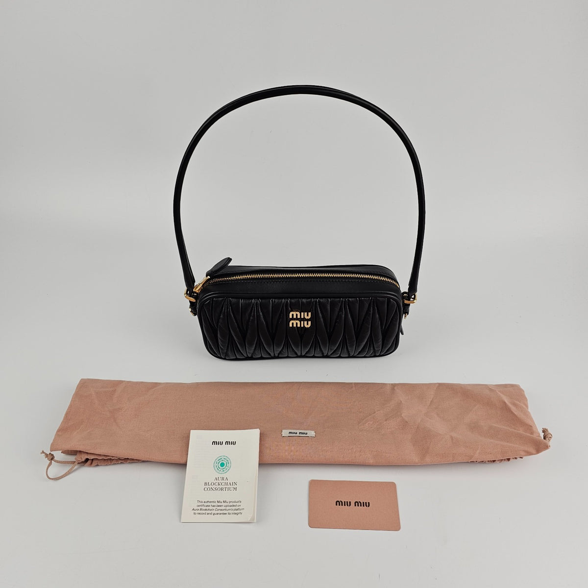 MIU MIU Black Leather Pouch New & Authentic