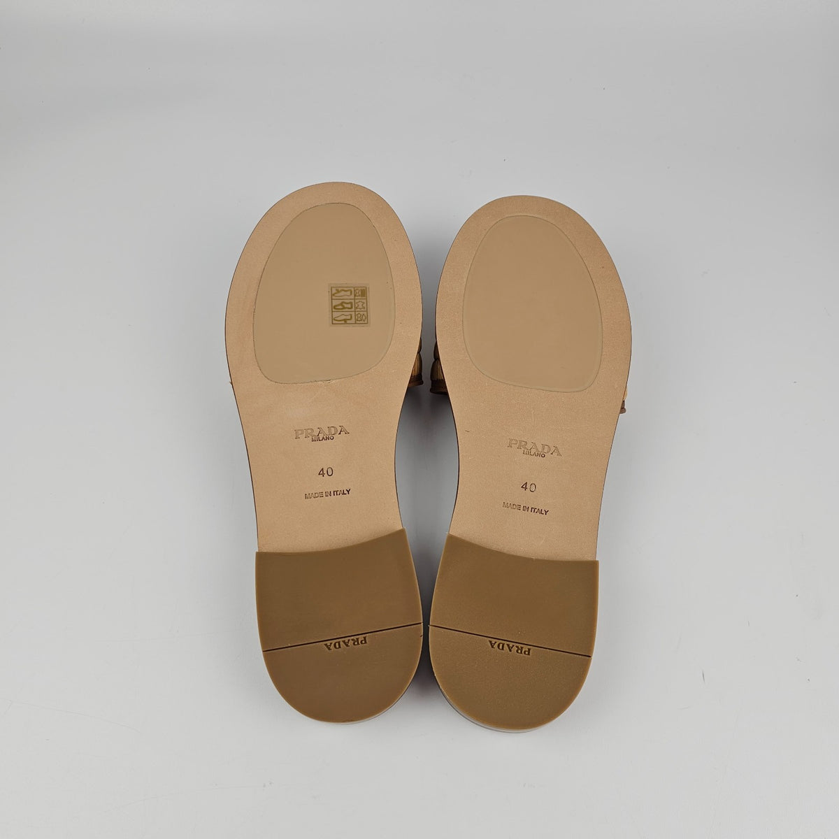 PRADA $1150 Caramel Crochet Slides New & Authentic