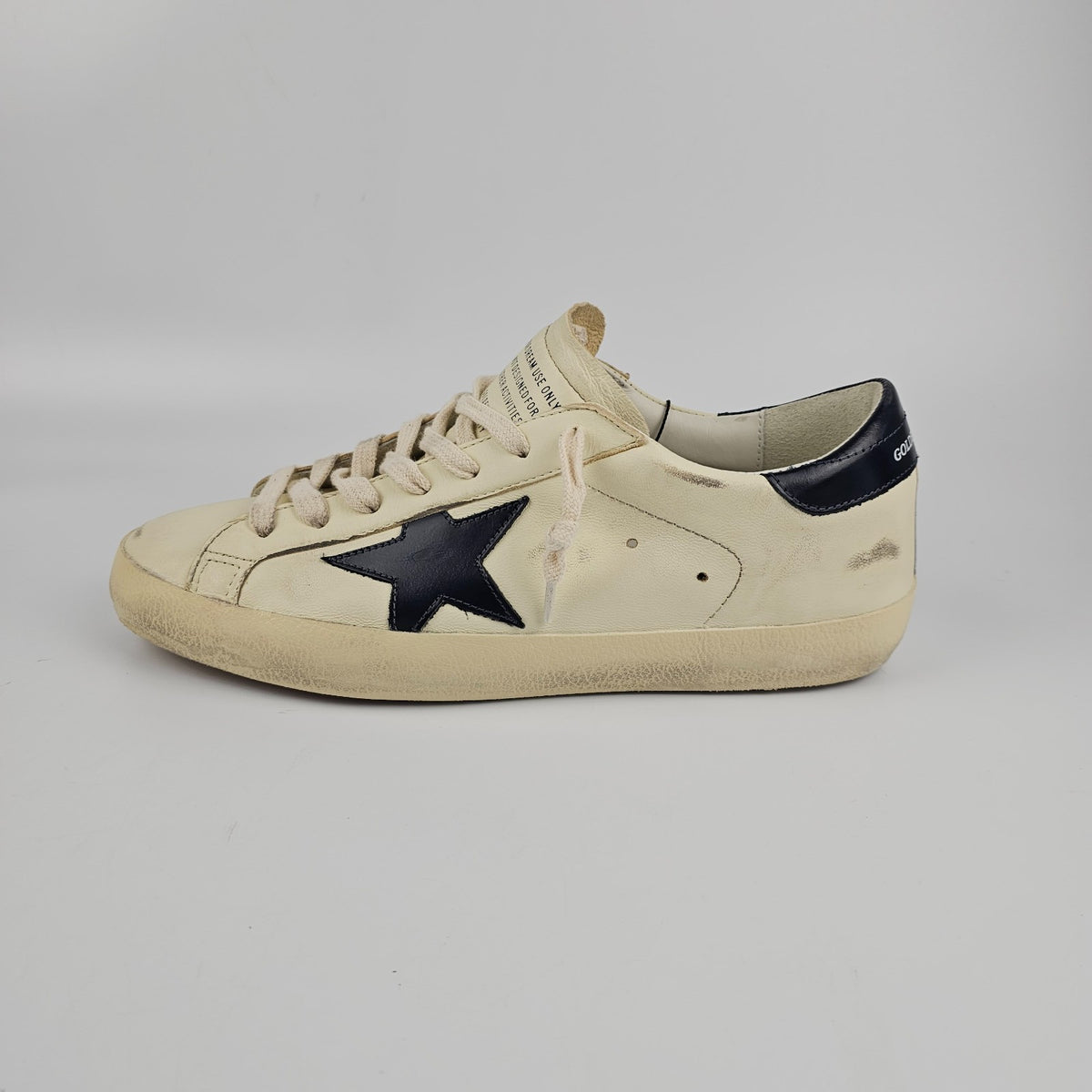 GOLDEN GOOSE Super Star Men's White/Night Blue Sneakers New