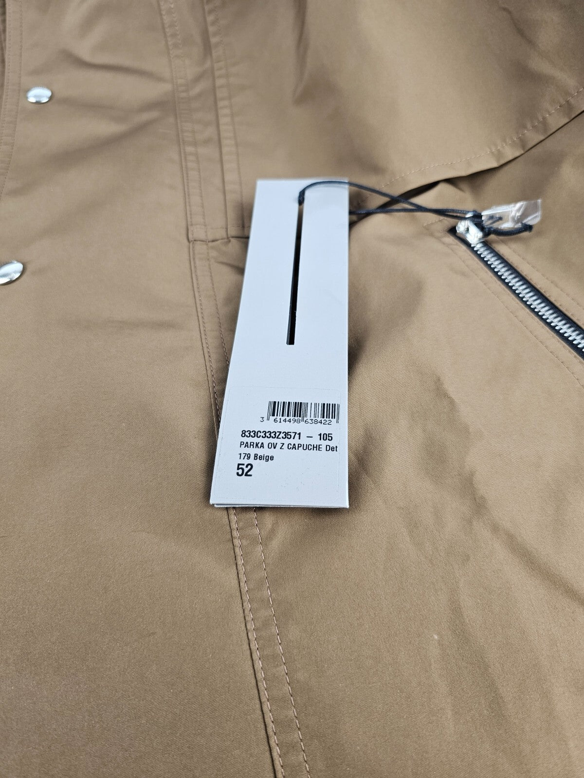 Dior Homme Beige Oversized Hooded Nylon Parka New Size IT52/L
