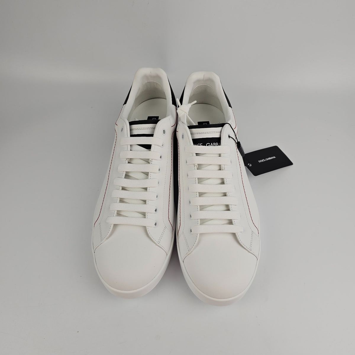 DOLCE&GABBANA Men's Portofino White/Black Leather New & Authentic