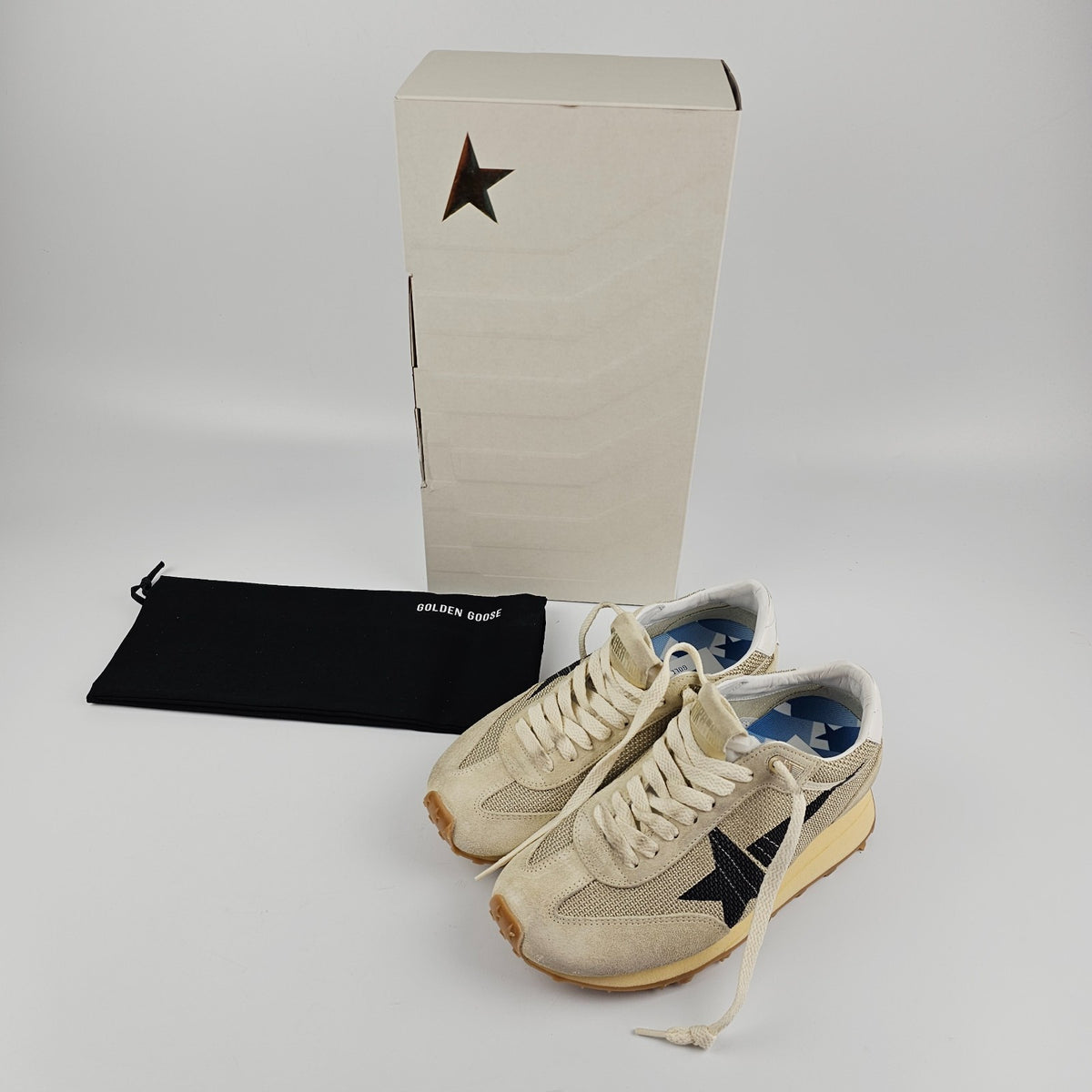 GOLDEN GOOSE Marathon Women's Beige Suede Sneakers New