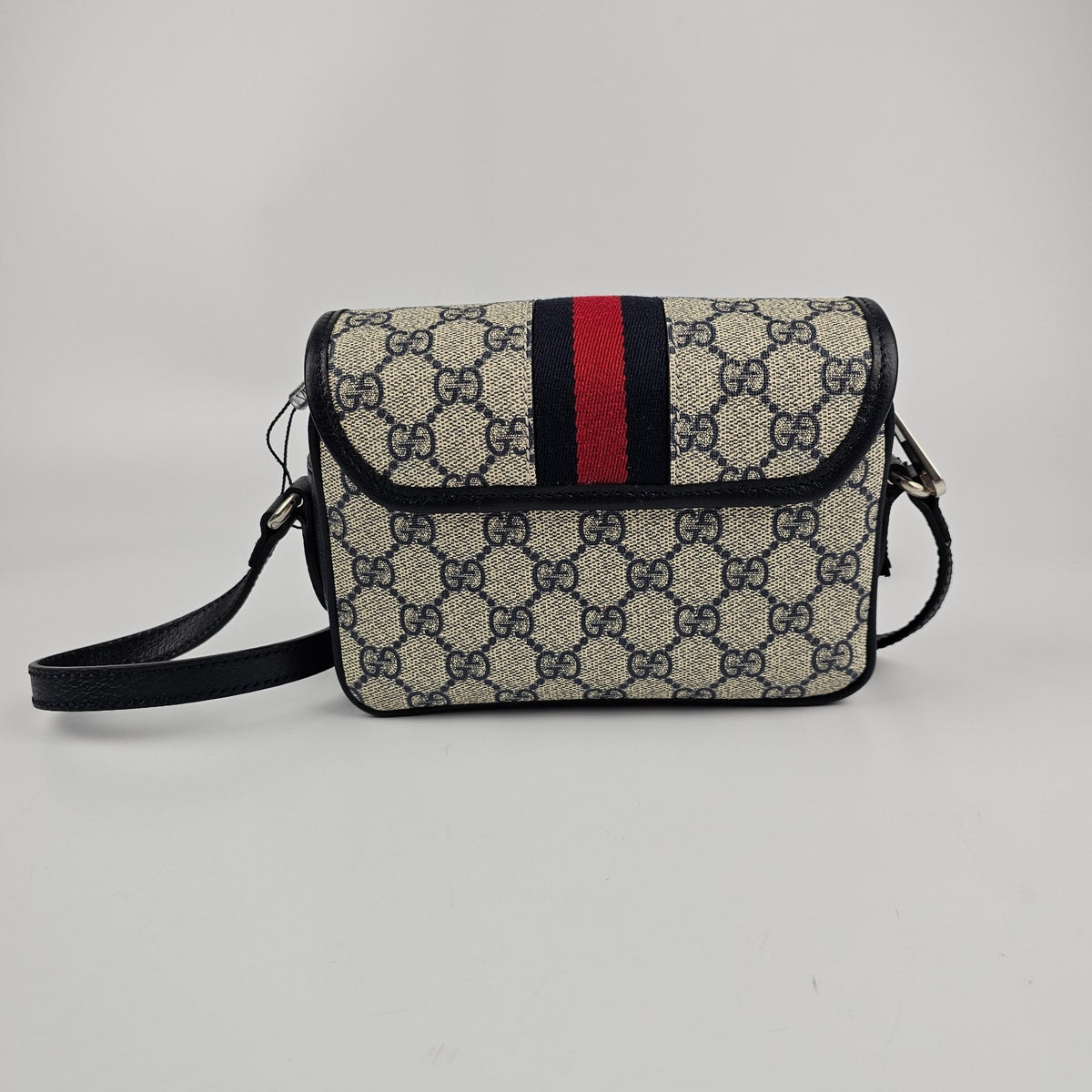 GUCCI Ophidia Mini $1850 Beige And Blue GG Canvas Shoulder Bag New & Authentic
