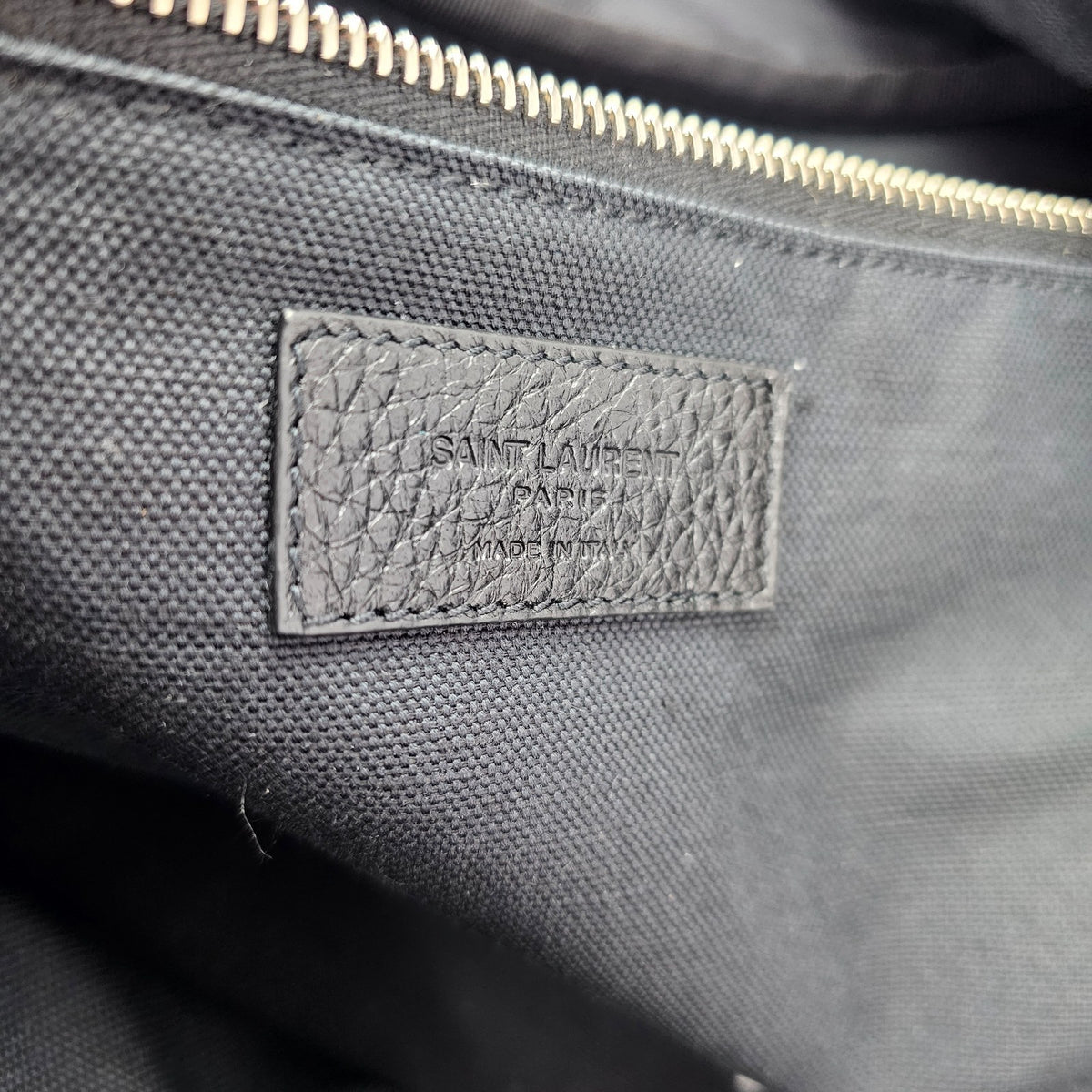 SAINT LAURENT $3700 Black Grained Leather Bowling Duffle Bag New & Authentic