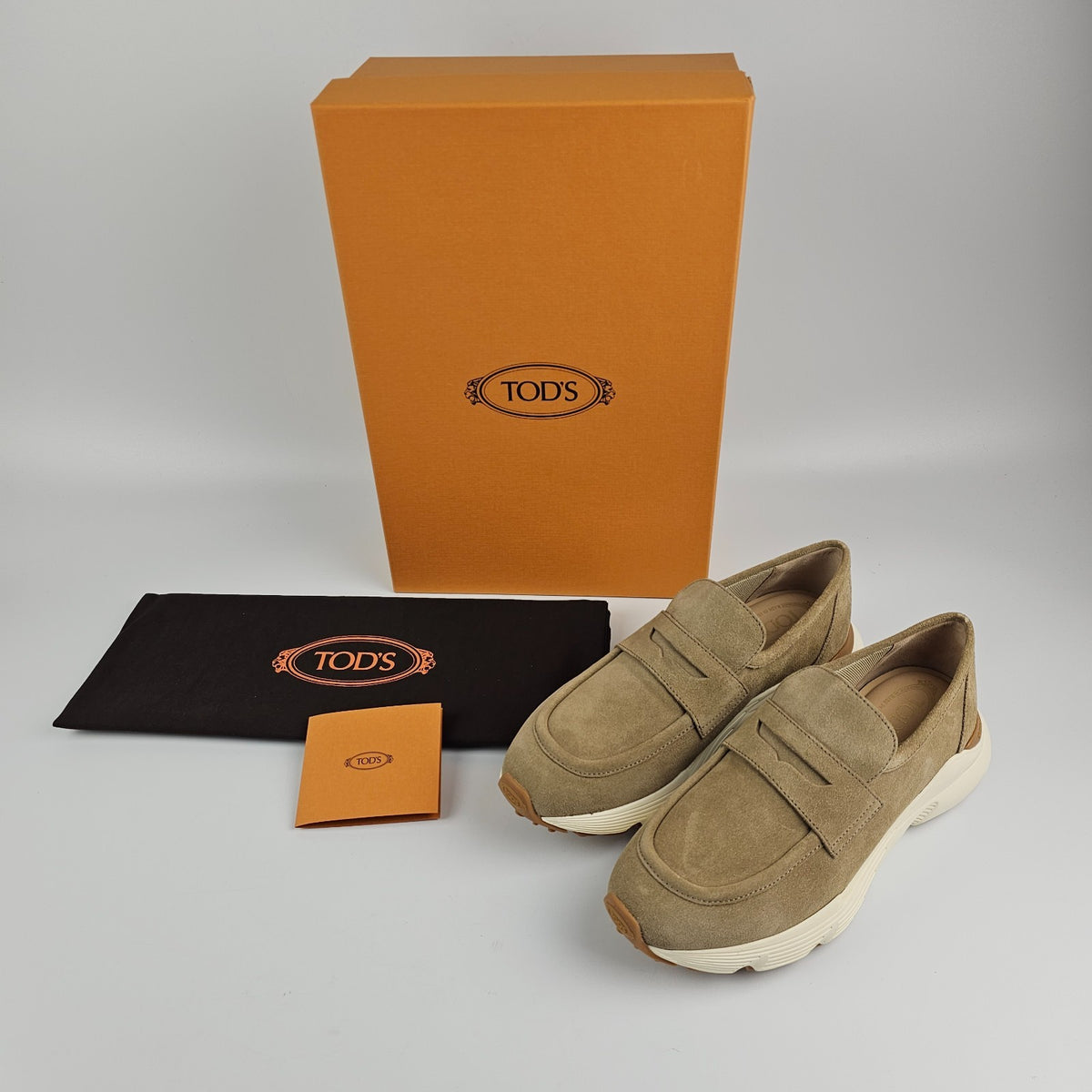 TOD'S Sport Runner Beige Suede Sneakers New And Authentic