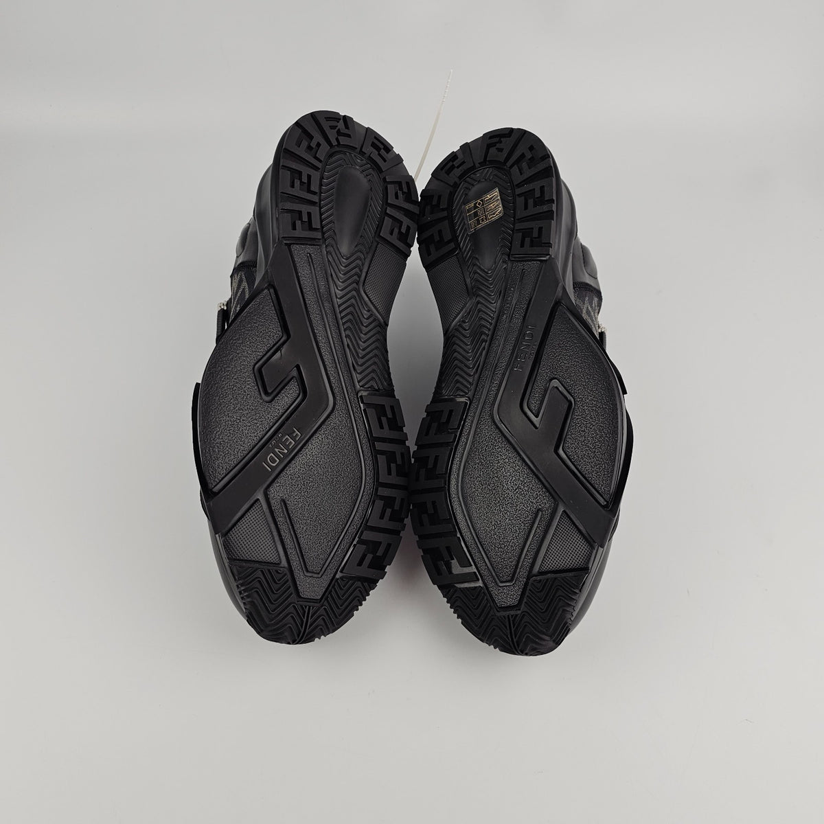 FENDI Flow Black Leather Sneakers New & Authentic