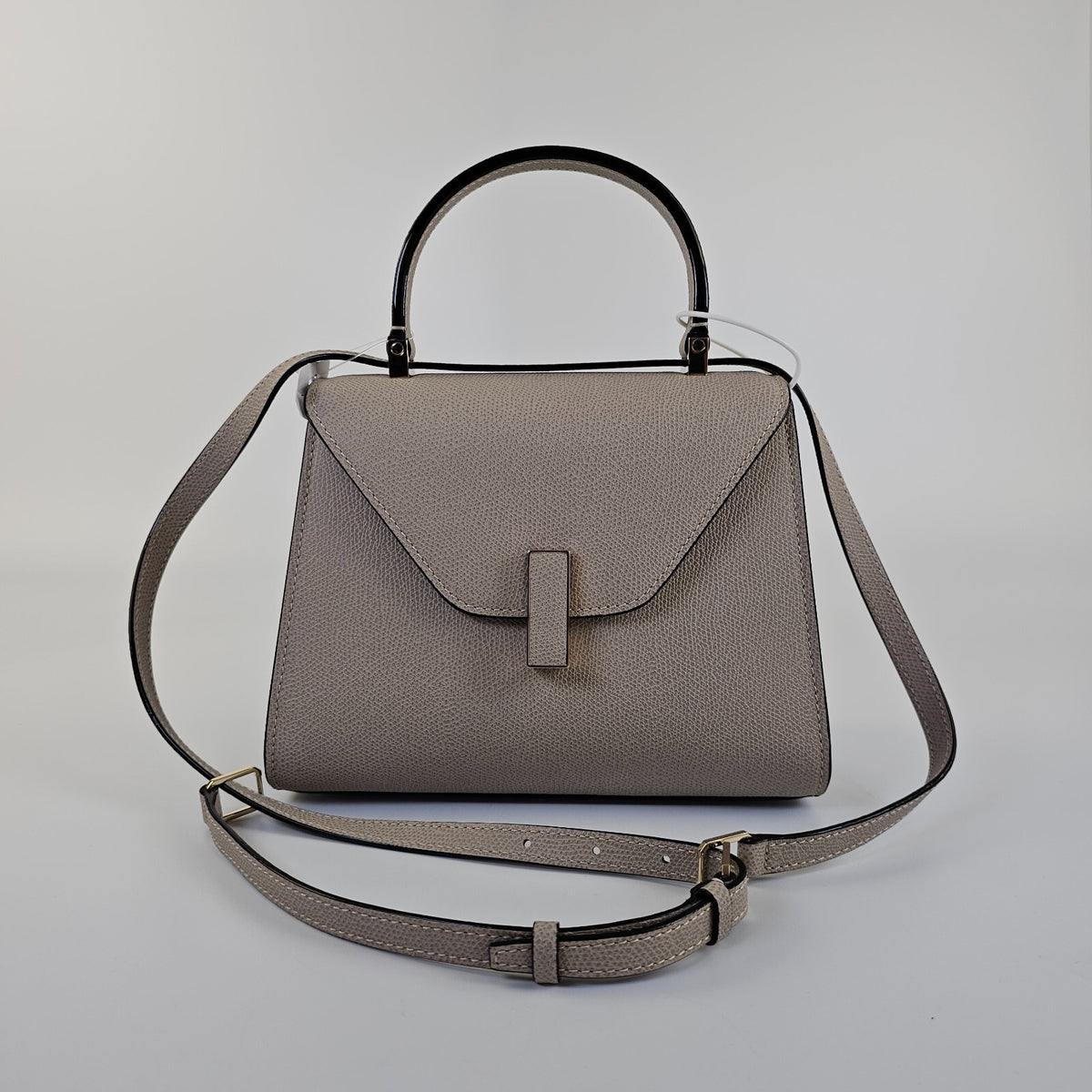 VALEXTRA Iside Mini Nude Leather Top Handle Bag New