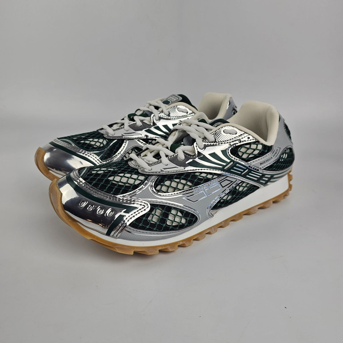 BOTTEGA VENETA Men's Orbit BILIARD/Silver Sneakers New & Authentic