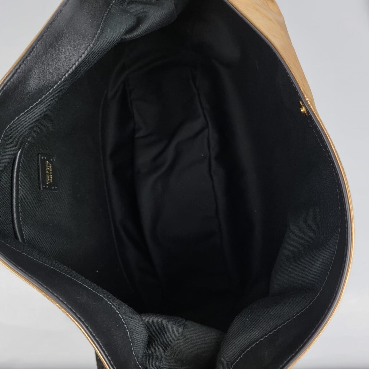 TOM FORD Black/Gold Shoulder Bag New