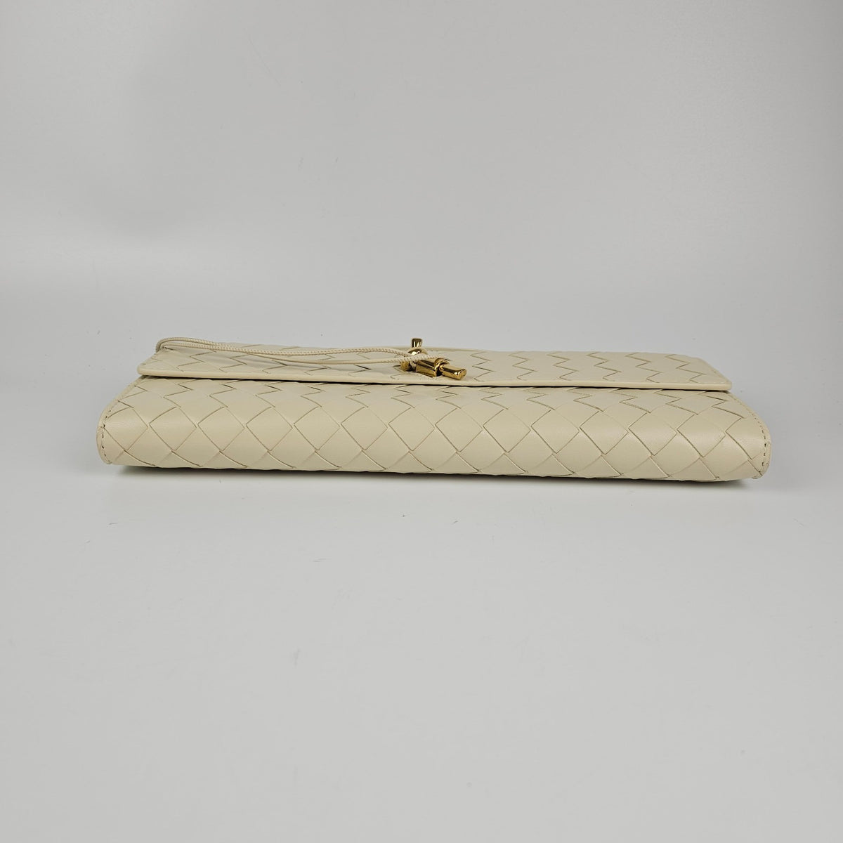 BOTTEGA VENETA $3500 Andiamo Sea Salt Top Handle Clutch New & Authentic