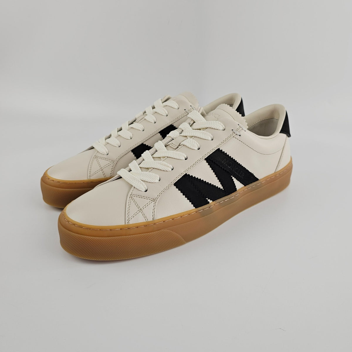 MONCLER Monaco2 Men's Beige Sneakers New