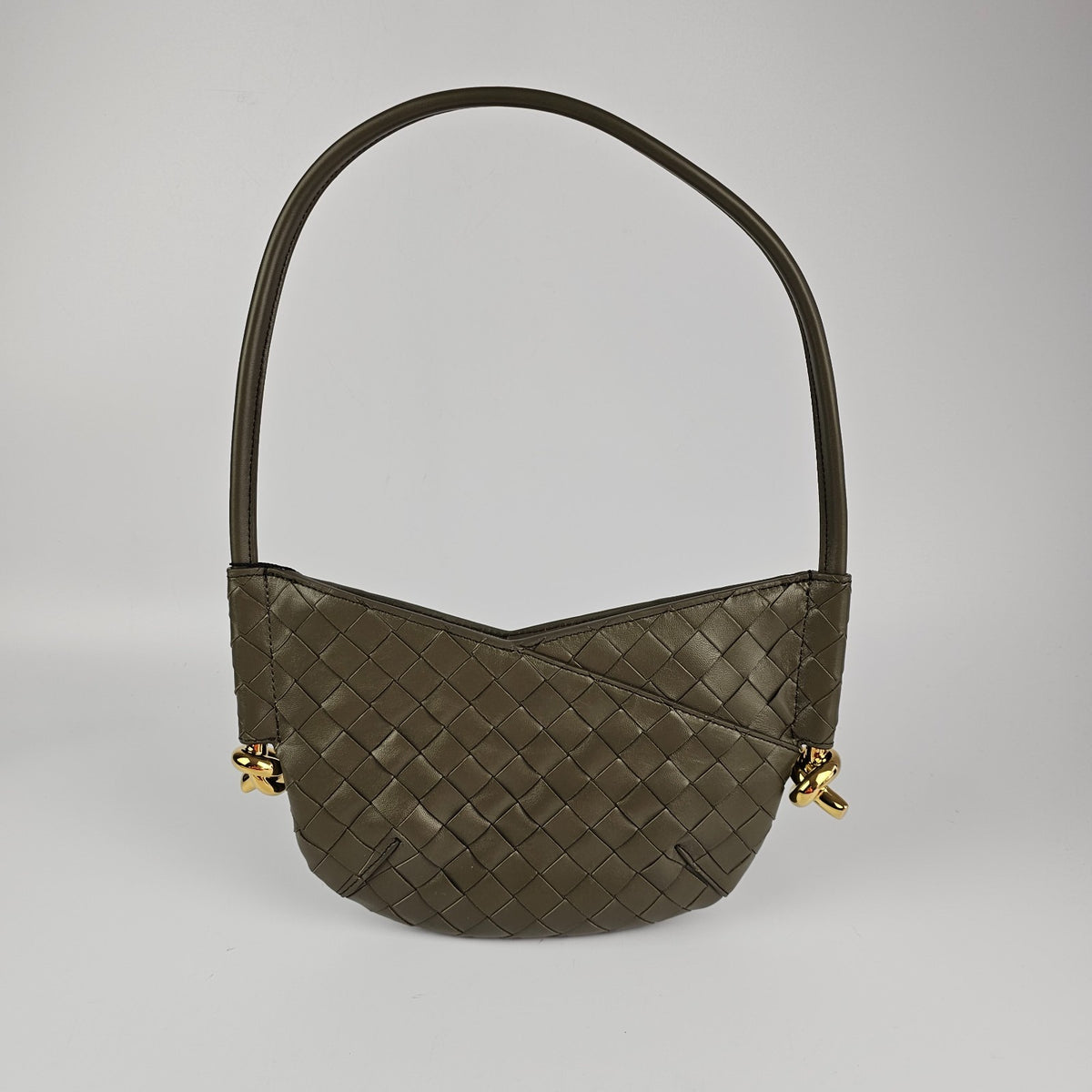 BOTTEGA VENETA Solstice Baby $2300 Cypress Leather Shoulder Bag New