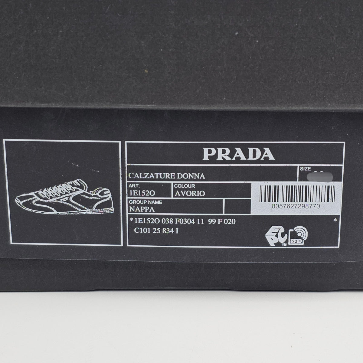 PRADA $1020 White Nappa Leather Sneakers New & Authentic