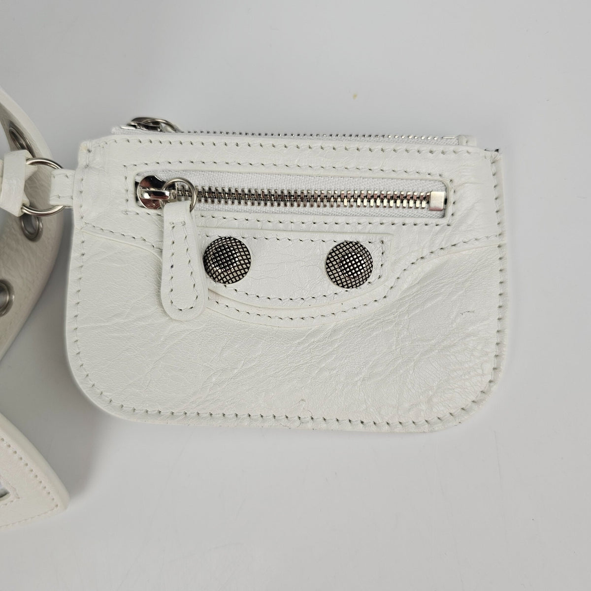 BALENCIAGA XS Le Cagole Optic White Leather Shoulder Bag New