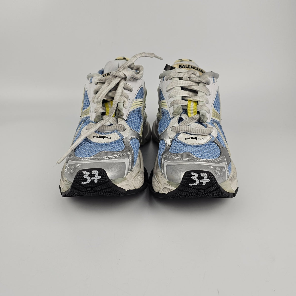 BALENCIAGA Runner $1190 Women's Blue/Yellow/White Sneakers New & Authentic