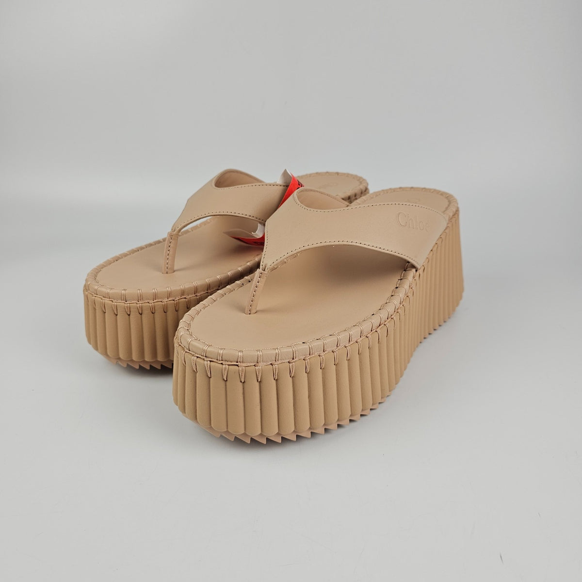 Chloe Nama Beige Platform Sandals New & Authentic