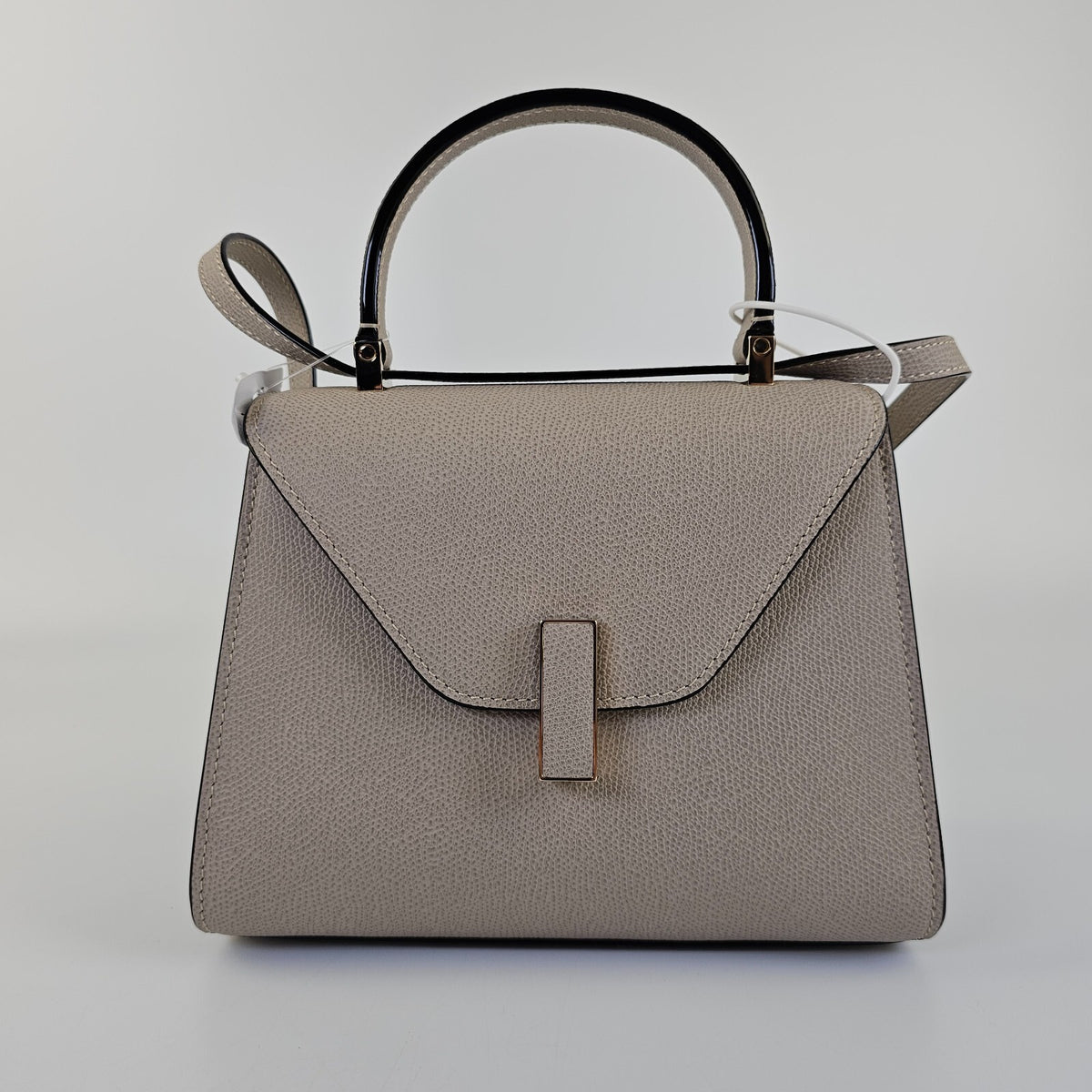 VALEXTRA Iside Mini Nude Leather Top Handle Bag New