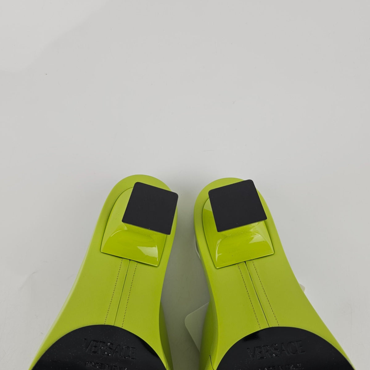 VERSACE Medusa 100mm Green Mules New Size 37.5 US 7.5