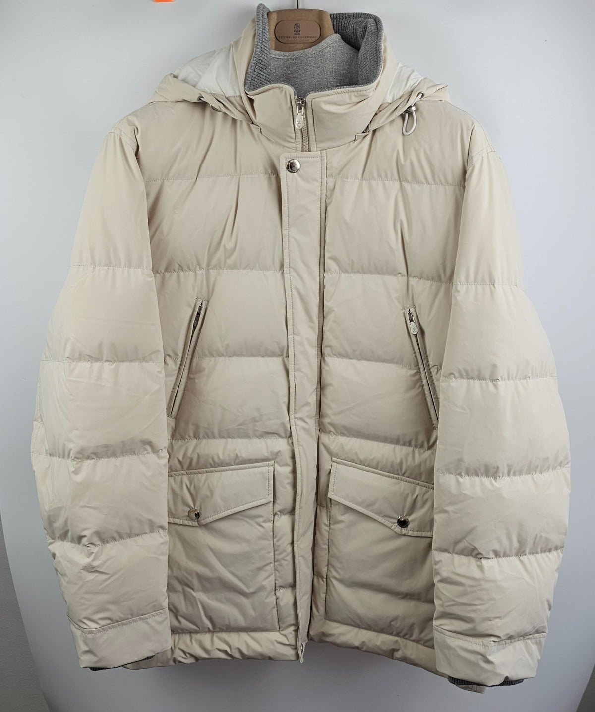 BRUNELLO CUCINELLI Beige Down Jacket New & Authentic Size XXL