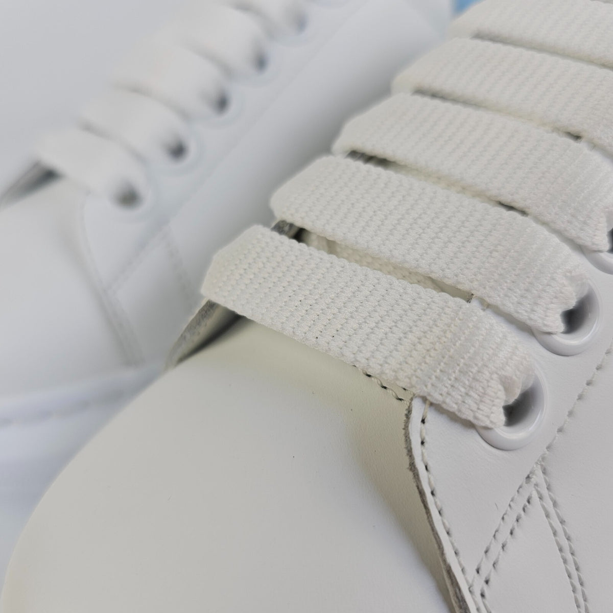 ALEXANDER MCQUEEN Oversized Women's White And Blue Sneakers New