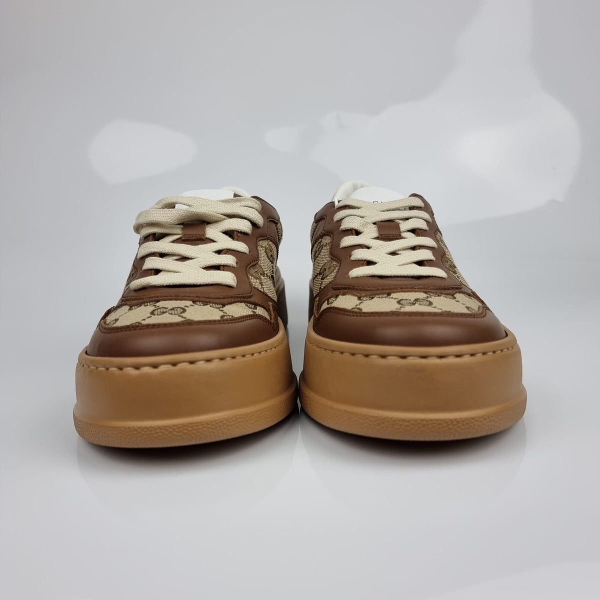 GUCCI $1010 Women's Chunky GG Brown Platform Sneakers New