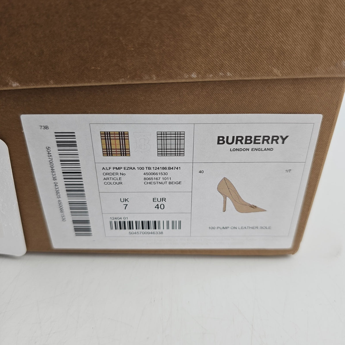 BURBERRY Ezra 100mm Nude Leather Pumps Size 40 US 10