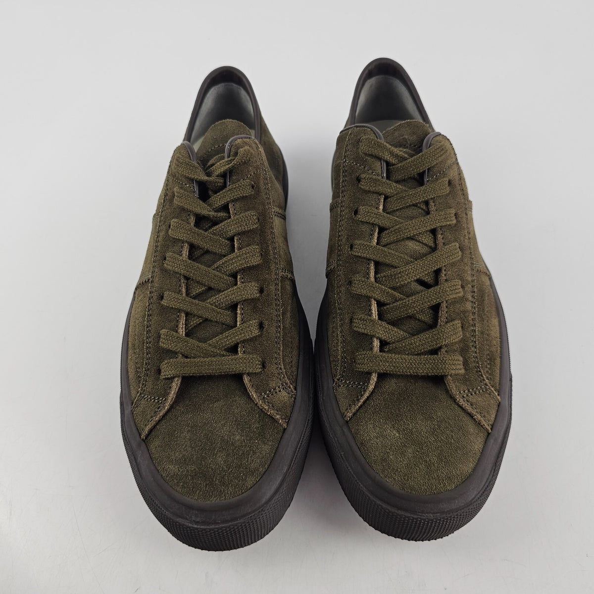 TOM FORD Cambridge Ark Olive Suede Low Top Sneakers New Size US 7 EU 40