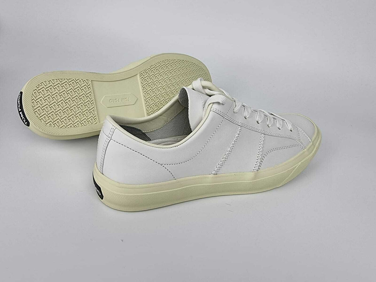 TOM FORD Cambridge White Leather Low Top Sneakers New Size US 9 EU 42