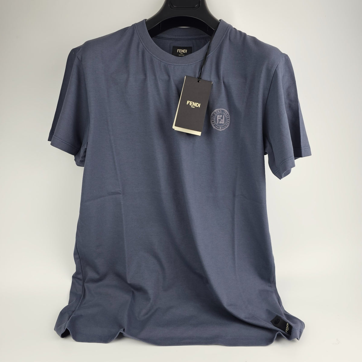 FENDI $790 Blue Cotton T-shirt New & Authentic