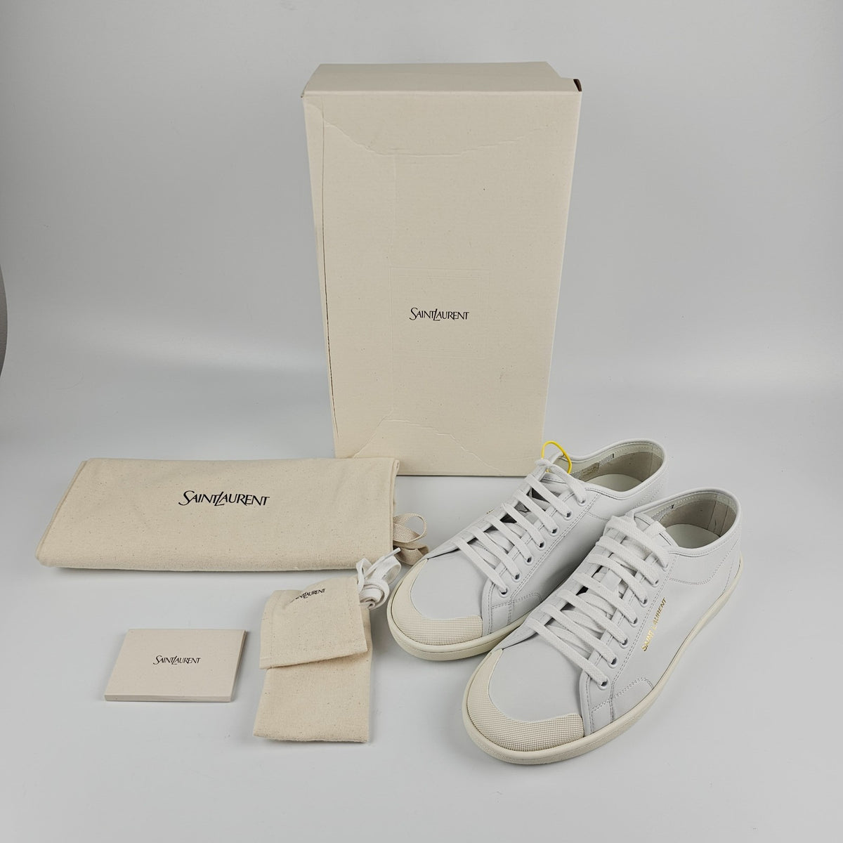 SAINT LAURENT Gym Blanc Optique Sneakers New Size 43.5 US 10.5
