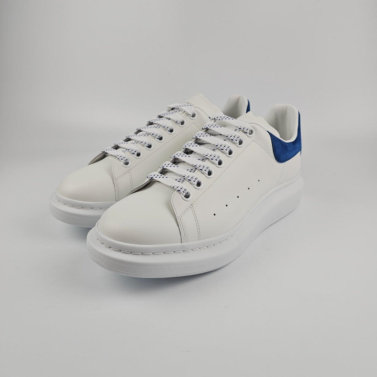 ALEXANDER MCQUEEN Men's Oversized White/Navy Sneakers New & Authentic