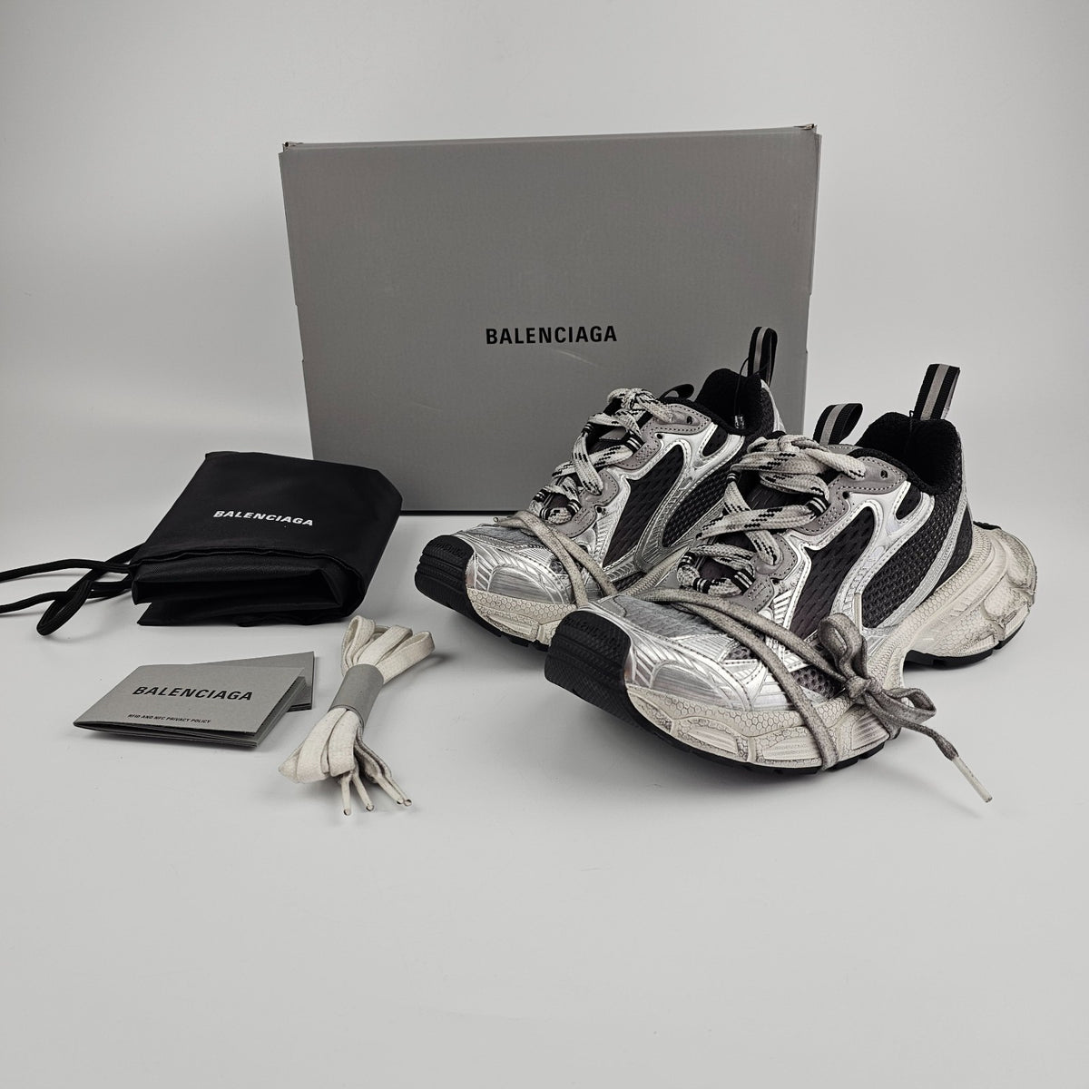 BALENCIAGA 3XL Gradient $1250 Men's Black/Gray/White Sneakers New And Authentic