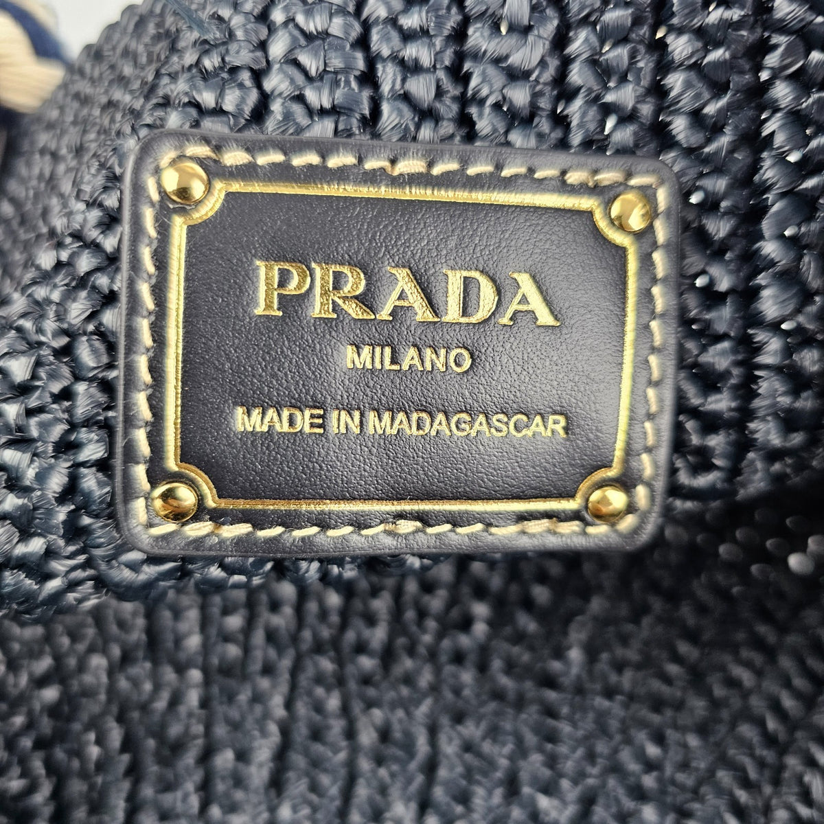 PRADA Small Basket Black Raffia Top Handle Bag New And Authentic