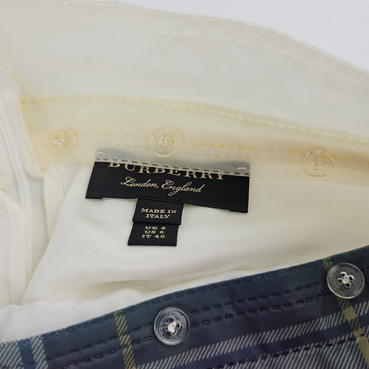 BURBERRY Checkered Blue Skirt Size 8 New
