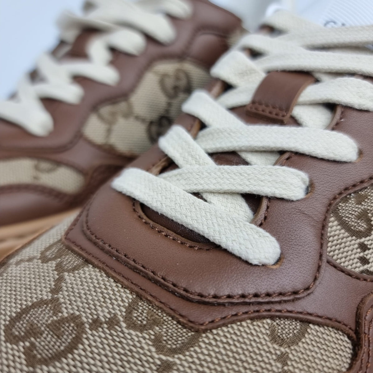 GUCCI $1010 Women's Chunky GG Brown Platform Sneakers New