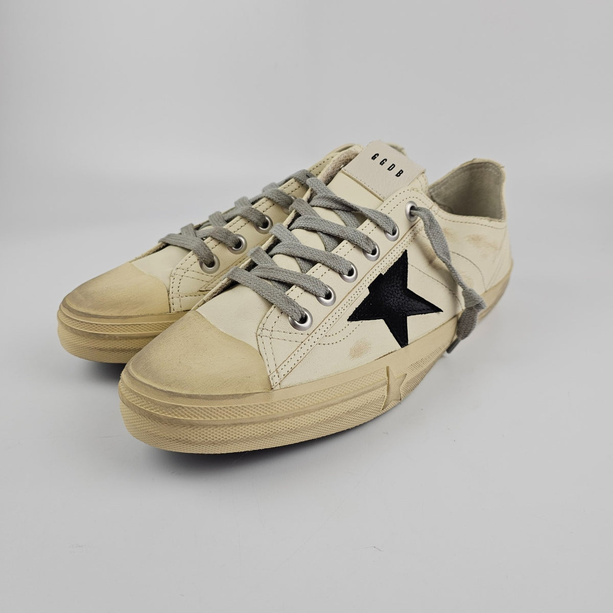 GOLDEN GOOSE V Star 2 Men's Beige/Black Sneakers New