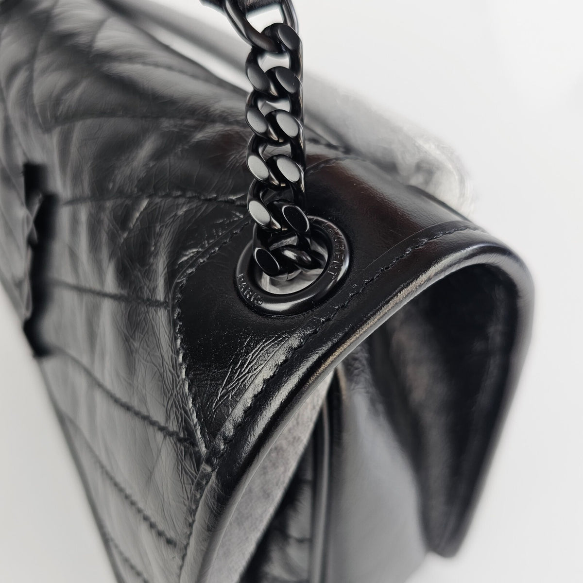 Saint Laurent Medium Niki Black Leather Shoulder Bag New