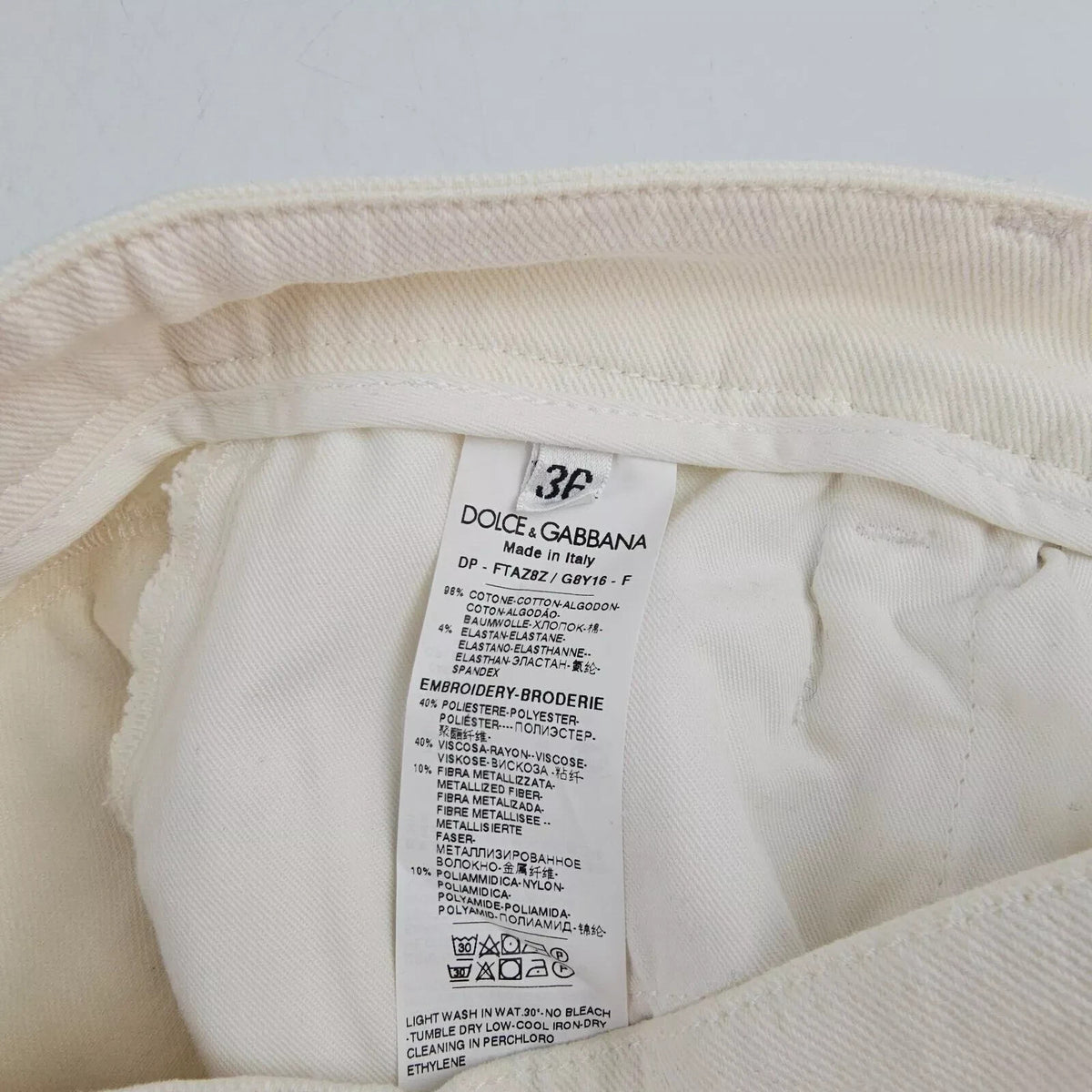 DOLCE&GABBANA White Wide Jeans New IT 36