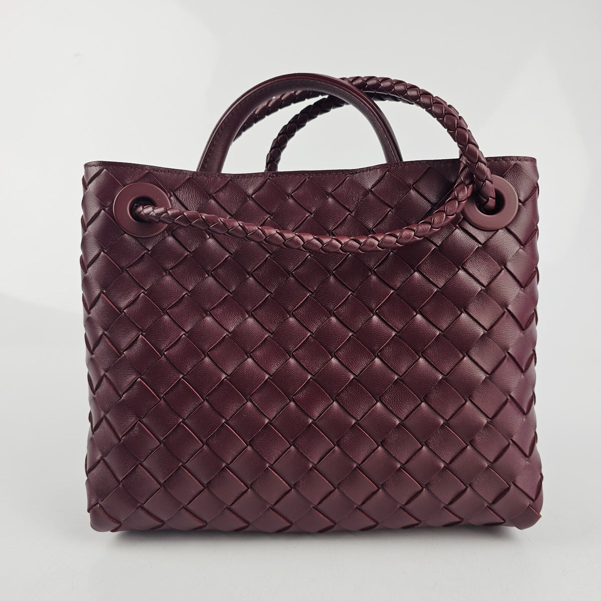 BOTTEGA VENETA Andiamo Small $4700 Barolo Red Leather Top Handle Bag New