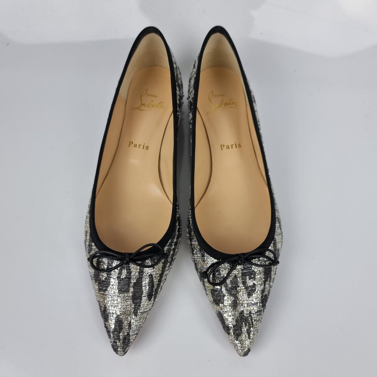 CHRISTIAN LOUBOUTIN Silver Flats New Size 38.5 US 8.5